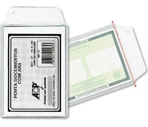 Protetor P/ Documento Plástico Capa 300 Cnh + 200 Rg