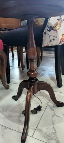 Velador Lámpara De Pie Con Pantalla Blanco Marrón Oscuro