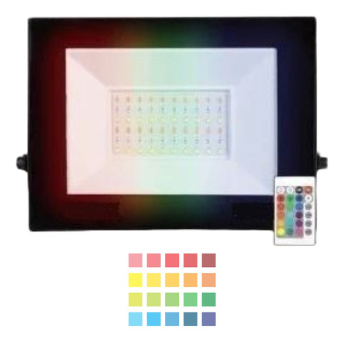 Kit 2 Refletor Led 400w Rgb Colorido Controle Holofote