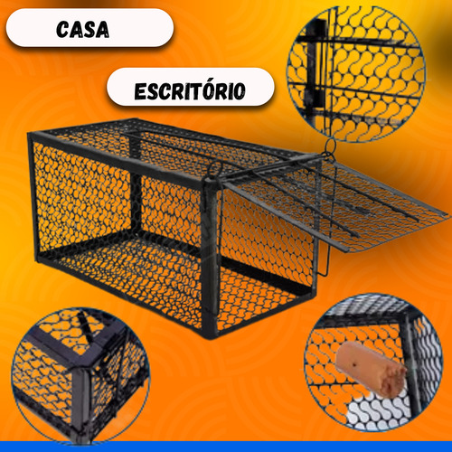 2 Kit Ratoeiras Gaiola Grd Mola Armadilha Pega Rato Ratazana