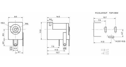 100 Pzs Conector Hembra Alimentacion Dc Power Jack Dc005 Pcb