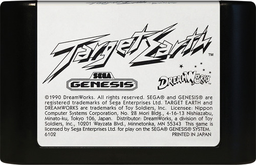 Cartucho Juego Target Earth Sega Genesis 16 Bits