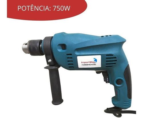 Furadeira Impacto 1/2'' 13mm Profissional 750w 110v 3000 Rpm