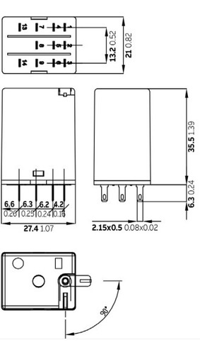 Relé Relay Abb 125vdc 14 Pin C/base 6a 1svr405613r8200