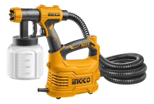 Ff Equipo Pistola De Pintar Ingco 500w Spg5008 Paint Zoom Color Amarillo