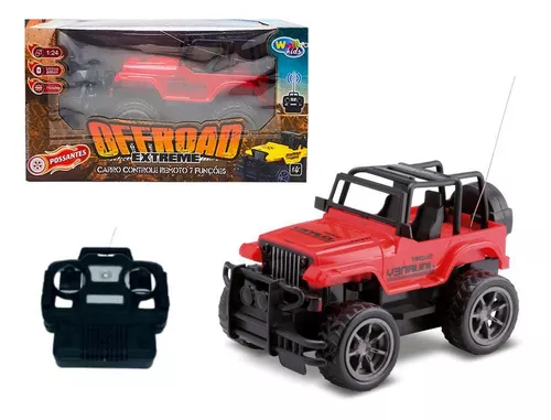 Carro Carrinho De Controle Remoto Jeep Rally Off-Road 4X4 no Shoptime