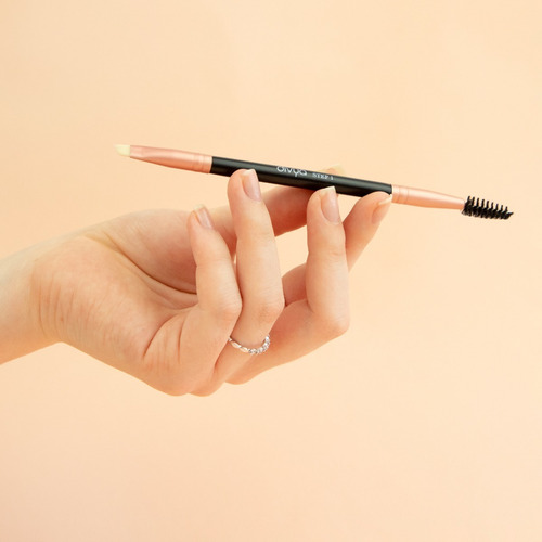 Kit Pincel 2 En 1 + Sombra En Polvo + Cera De Cejas Divya