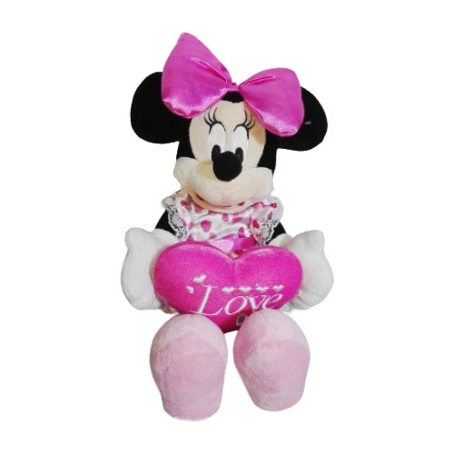 Peluche Mickey Mouse Minnie Corazon Love 42cm Disney