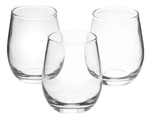 12 Vasos Napa Stempless De Vidrio Globo 12oz / 350ml Transparente