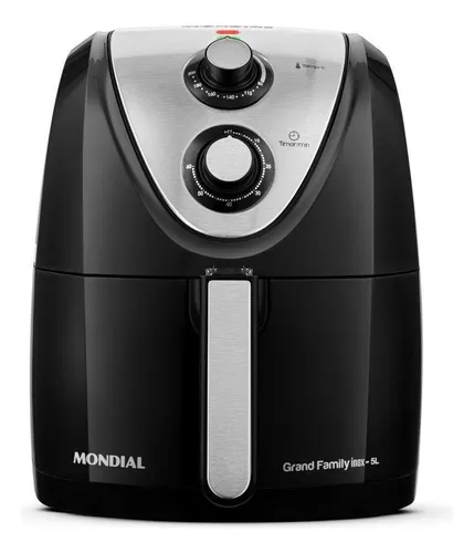 Fritadeira elétrica sem óleo Mondial Cozinha AFN-50 5L preta e inox 127V