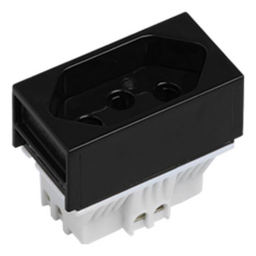 Tomada Elétrica Preta 2p+t 10a 250v Placa Espelho 4x2 Ilumi