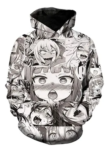 Ahegao Sudaderas Con Capucha Anime Japonés Patrón 3d Sudadera De Moda