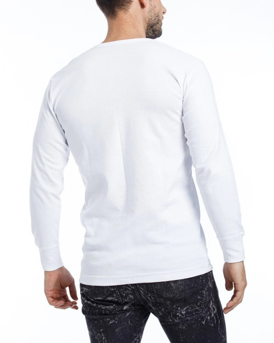 Imagen 2 de 7 de Camiseta Interlock Eyelit Manga Larga Escote V / Art.174