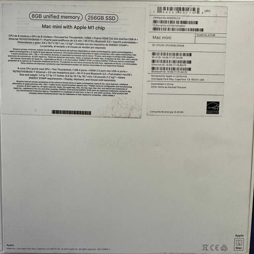 Apple Mac Mini Chip M1 - 8 Gb Ram 256gb Ssd Macos Hoy (Usado)