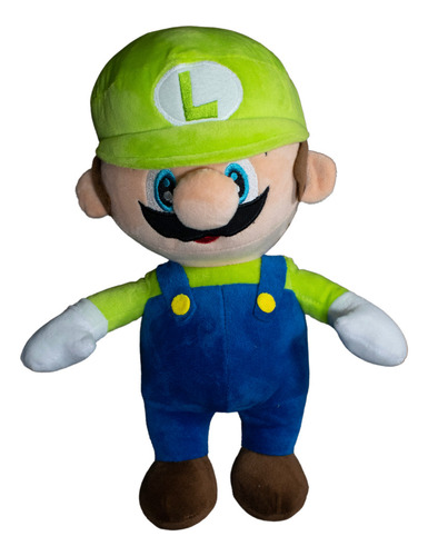 Muñeco Super Mario Bros Luigi Peluche 35cm Antialergico