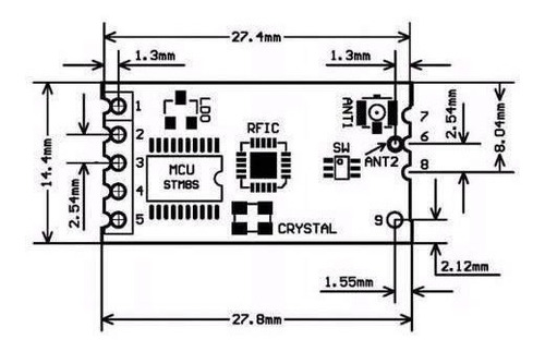 Modulo Rf 433mhz Wireless Hc-12 C/ Antena 1000m Rs232-ttl