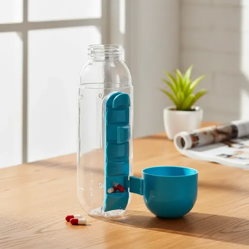 Botella De Agua Pastillero Con Organizador De Pastillas | Cuotas sin interés