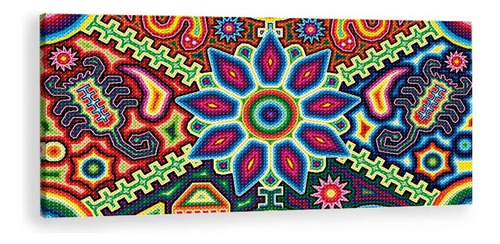 Cuadros Arte Huichol Mexicano En Lienzo Canvas