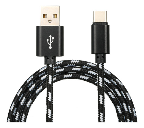 Cable De Carga Tipo C, Tipo De Datos, Cable Usb Negro, Sincr