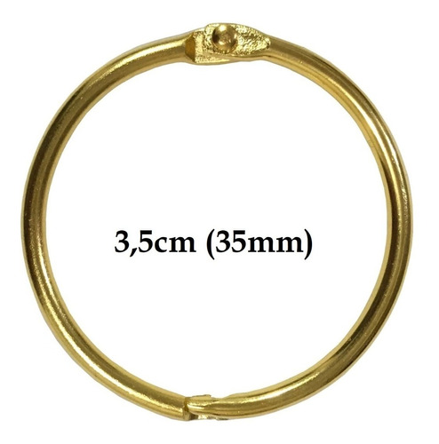Pacote Com 50 Argolas Articulada Dourada 3,5cm (35mm)