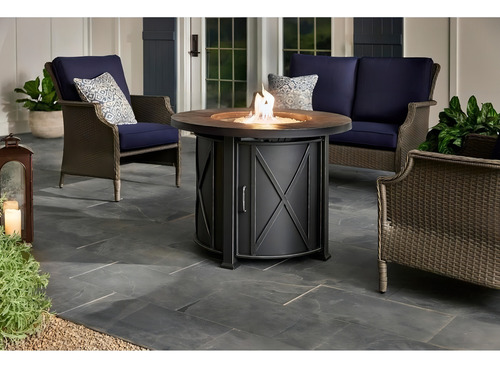 Calefactor Chimenea A Redonda De Acero Park Canyon 35'' Color Negro