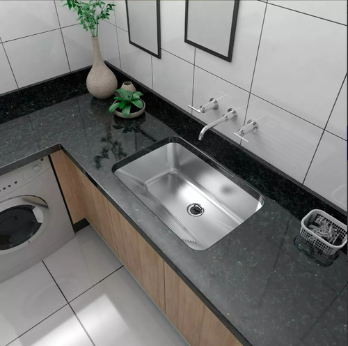 Tanque Inox 304 Grande 60x40x22cm Fosco Ghelplus Acetinado