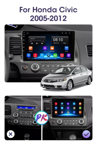 For Estéreo De Pantalla Android 13 Para Honda Civic