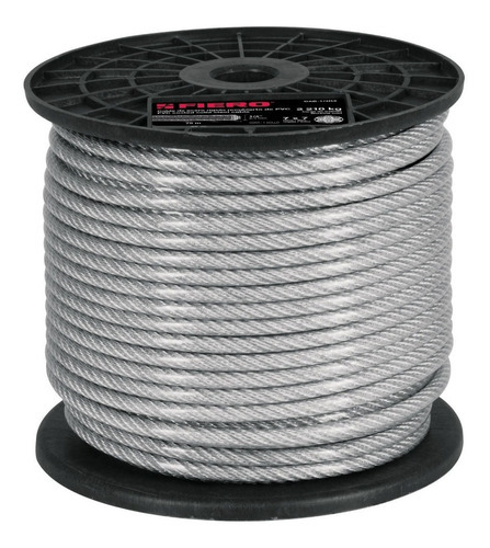 Cable Acero Recubierto Pvc 1/16' 7x7 Hilos Fiero 44220 Color Plateadoa