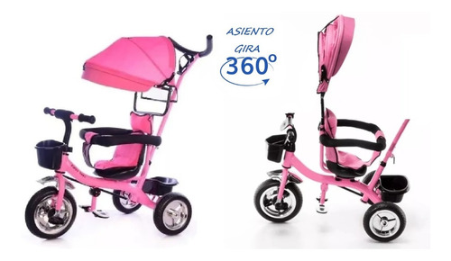 Triciclo Tzt90 Infantil Manija Capota Gira 360 Babymovil