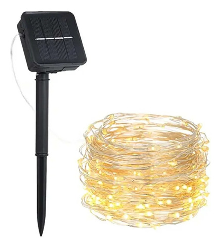 Guirnalda Luz Hada Solar 20m Calida Waterproof