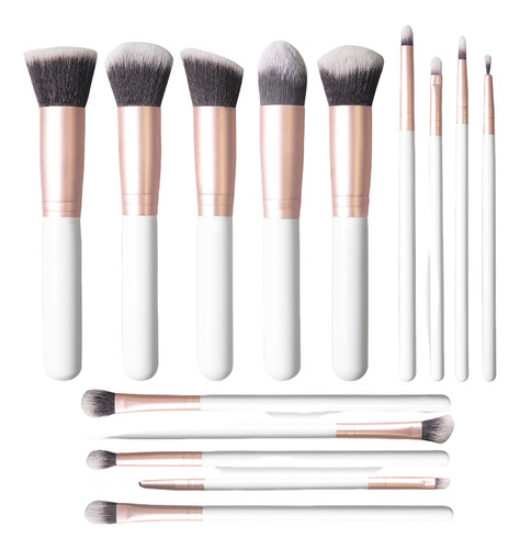 Juego De 14 Brochas De Maquillaje, Brochas Para Base, Brocha