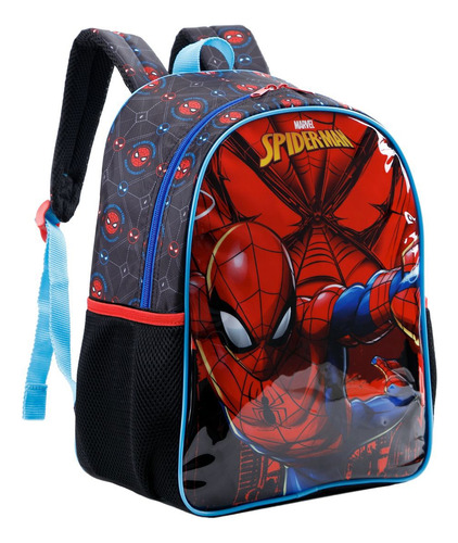 Mochila Costas 14 Infantil Creche Homem Aranha Azul Xeryus