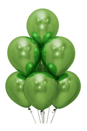 Globos Cromados Verde R12 X 50 Bombas Espejo Metalizado