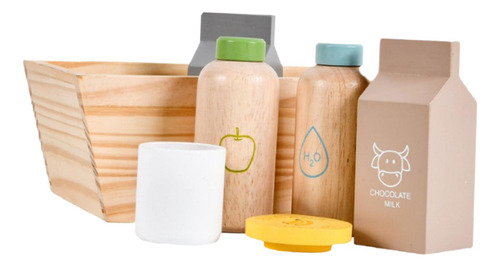 Juego De Desayuno En Caja De Madera Para Niños, Estilo A