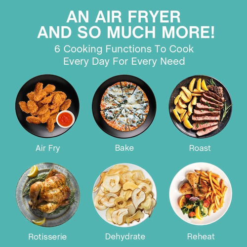 Imagen 3 de 7 de Air Fryer Oven 12 Freidora De Aire Eléctrica De 6 Cuar...