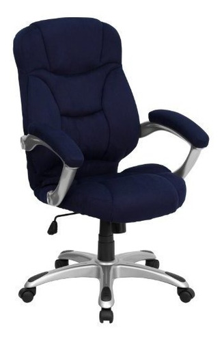 Imagen 4 de 8 de Muebles Flash High Back Azul Marino Microfibra Ejecutiva Co