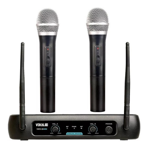 Microfone Sem Fio Duplo Vhf Profissional Vokal Vws-20 Plus