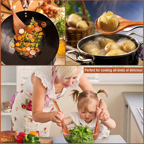 9 Peças De Colheres De Madeira Para Cozinhar, Utensílios De