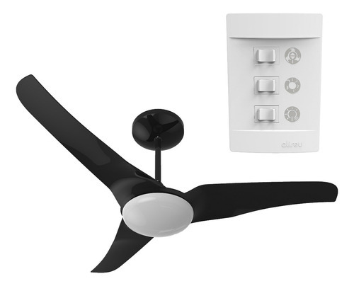 Ventilador Teto Aliseu Slim Led Parede Elegante Moderno Cor Da Estrutura Preto 110v