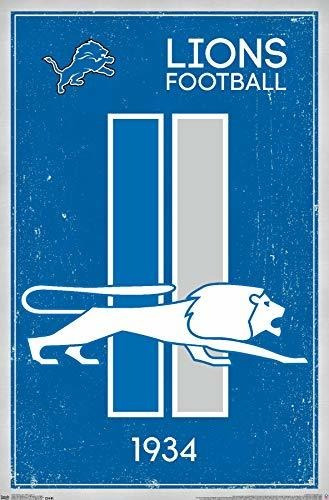 Pósteres - Trends International Detroit Lions Retro Logo Wal