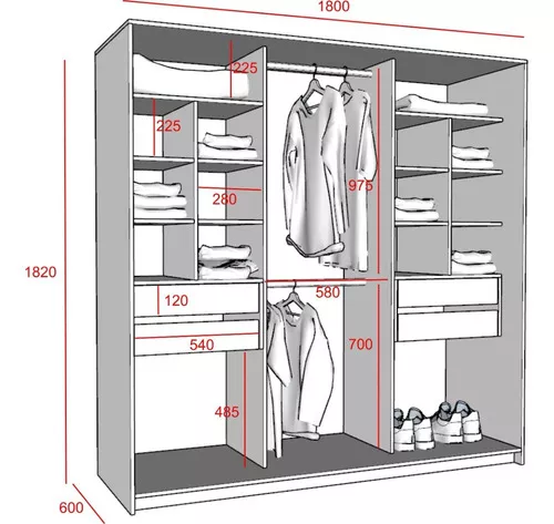 Vestidor de melamina de grano de madera - Compre armario ropero