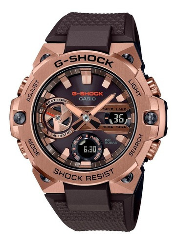 Relógio Casio G-shock G-steel Gst-b400mv-5adr Cor da correia Preto Cor do bisel IP ROSE GOLD Cor do fundo Preto