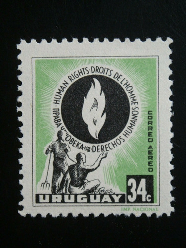 Estampillas Uruguay 1958 - 10 Años Declaración Derechos Huma