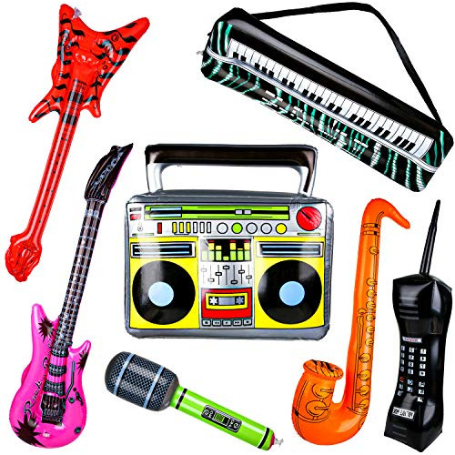 Proloso 7 Pcs Inflatable Rock Star Toy Set Rock And Roll Par