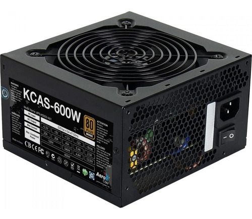 Imagem 2 de 5 de Fonte Aerocool 600w Kcas 80 Plus Bronze Kcas-600w