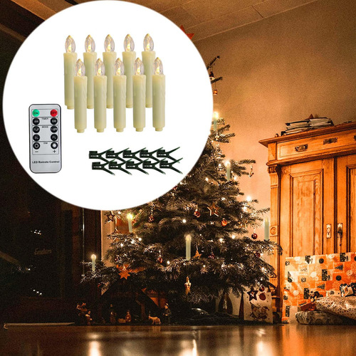 Velas Cónicas Led Para Ventana, Centros De Mesa De Navidad,