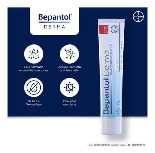 Creme Hidratante Corporal Bepantol Derma Toque Seco 30g