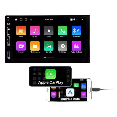 7'' Android 2g+32g Carplay Autoestéreo Wifi Doble Din Camara