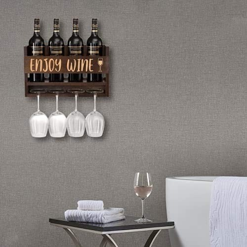 Estante Rack Madera Soporte Para Botella Vino Copas Cabasaa