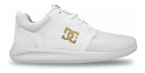 Zapatillas Dc Shoes Midway Sn Mujer White/gold Original.